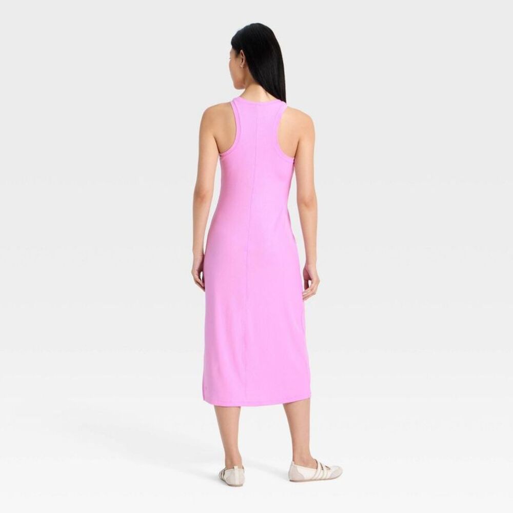 All In Motion - Women's Modal Ribbed Midi Dress - All In Motion Li Violet - Picture 2 of 4
